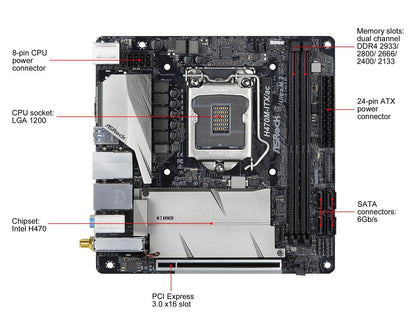 ASRock H470M-ITX/AC LGA 1200 Intel H470 SATA 6Gb/s Mini ITX Intel Motherboard