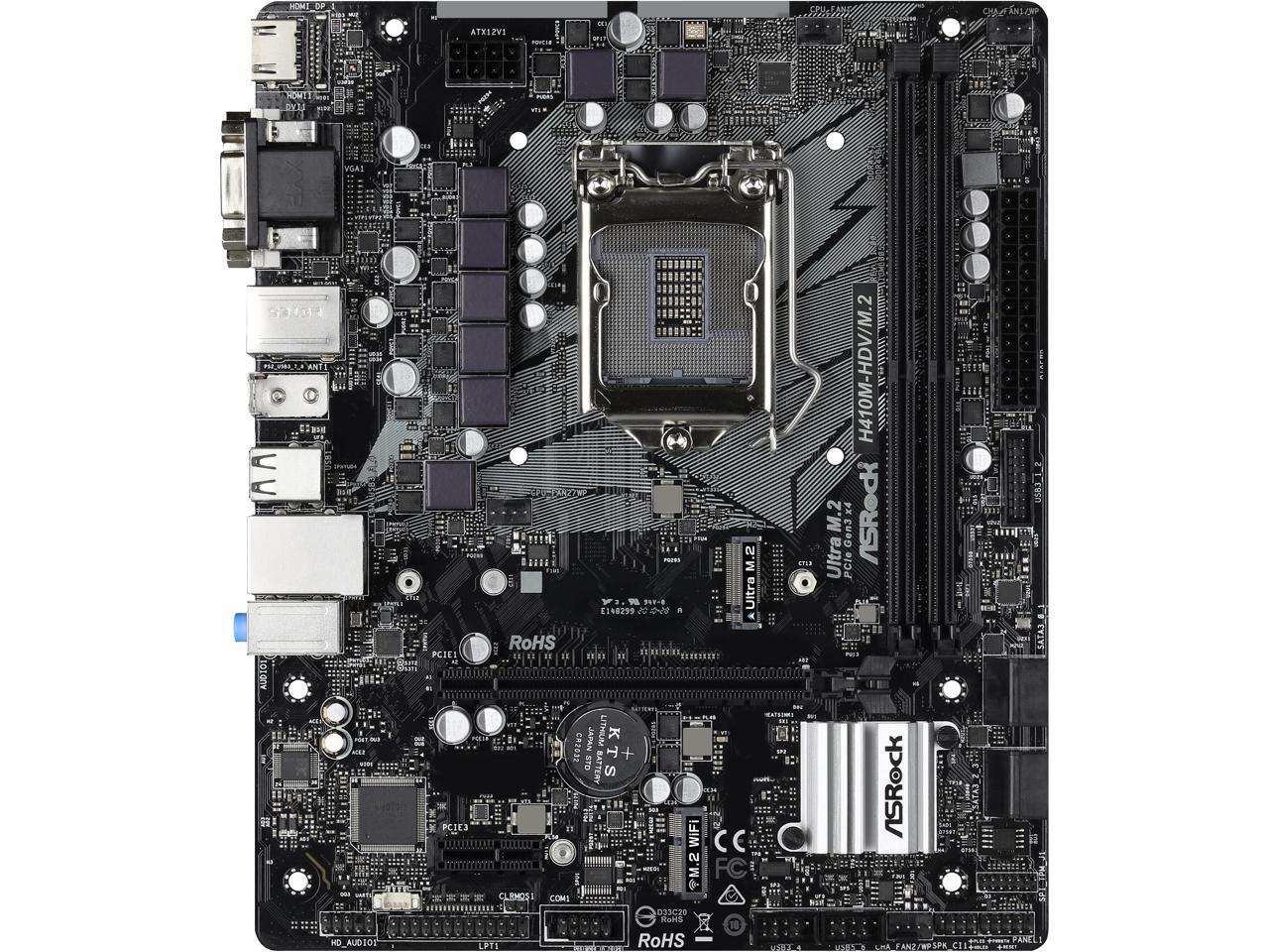 ASRock H410M-HDV/M.2 LGA 1200 Intel H410 SATA 6Gb/s Micro ATX Intel Motherboard