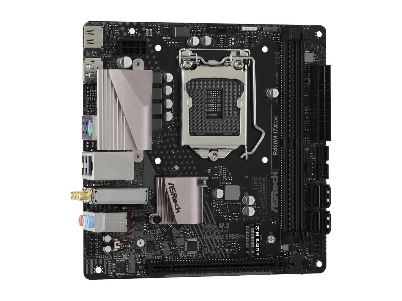 ASRock B460M-ITX/AC LGA 1200 Intel B460 SATA 6Gb/s Mini ITX Intel Motherboard
