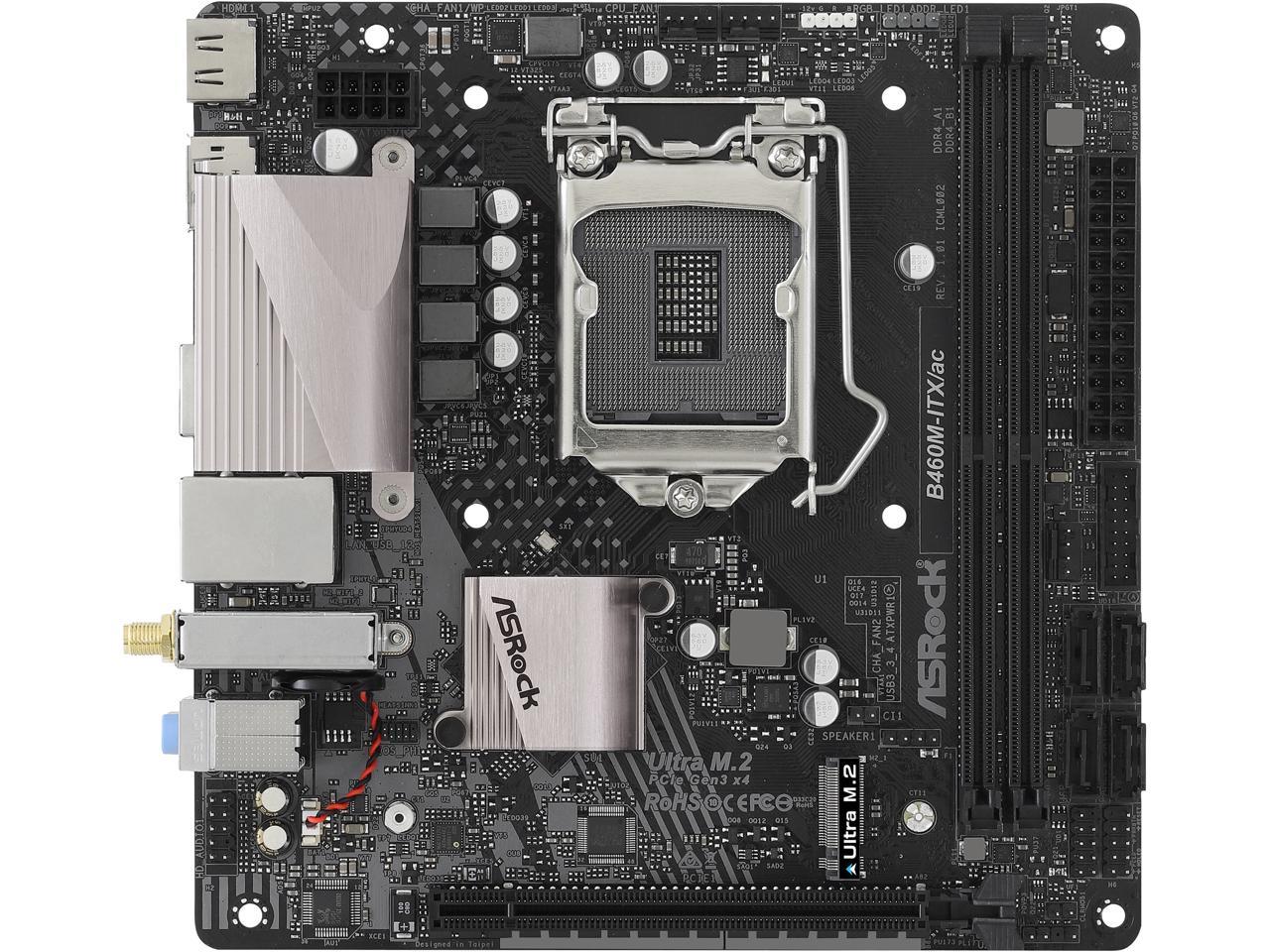 ASRock B460M-ITX/AC LGA 1200 Intel B460 SATA 6Gb/s Mini ITX Intel Motherboard
