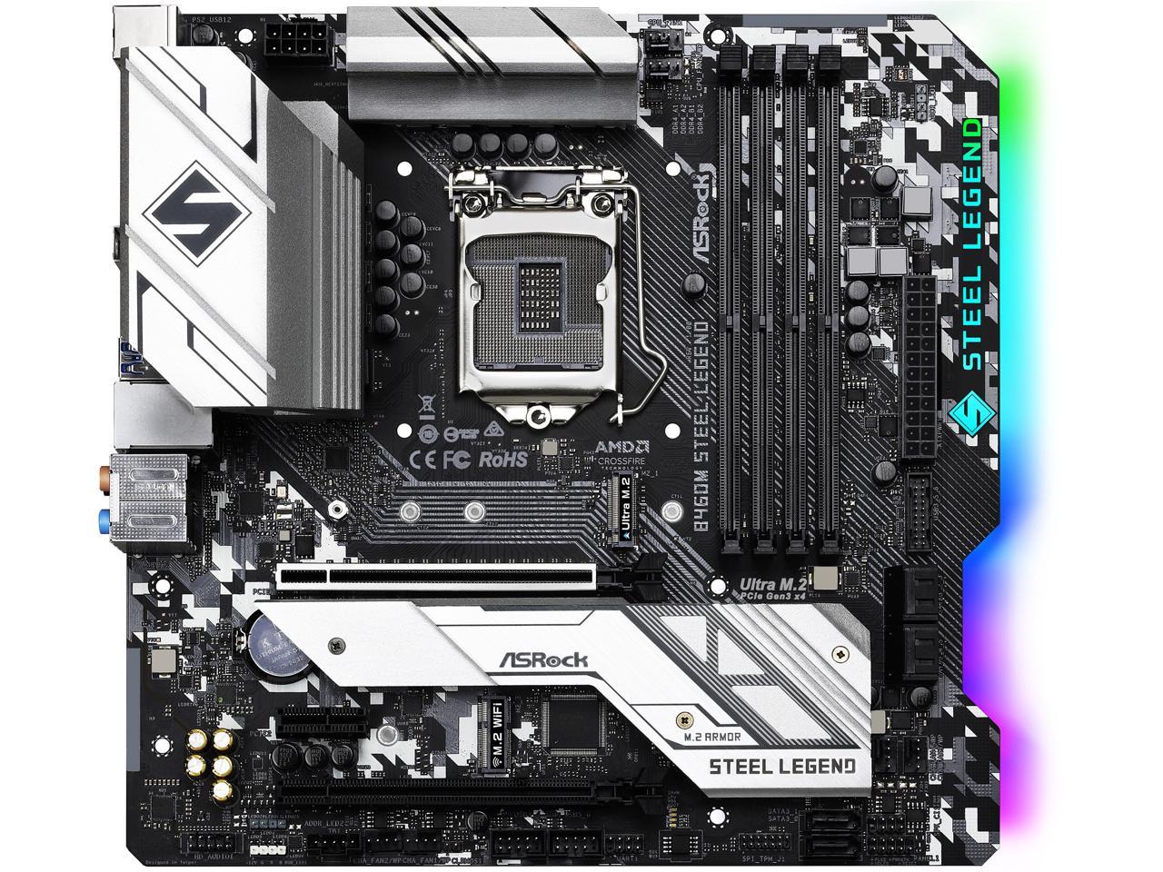 ASRock B460M STEEL LEGEND LGA 1200 Intel B460 SATA 6Gb/s Micro ATX Intel Motherboard