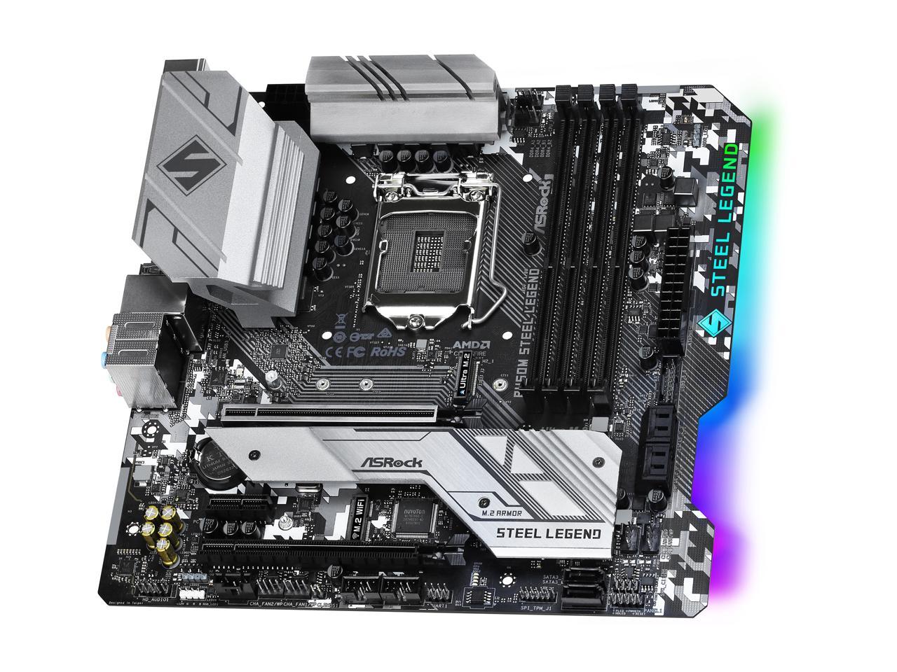 ASRock B460M STEEL LEGEND LGA 1200 Intel B460 SATA 6Gb/s Micro ATX Intel Motherboard