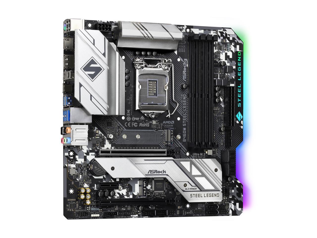 ASRock B460M STEEL LEGEND LGA 1200 Intel B460 SATA 6Gb/s Micro ATX Intel Motherboard