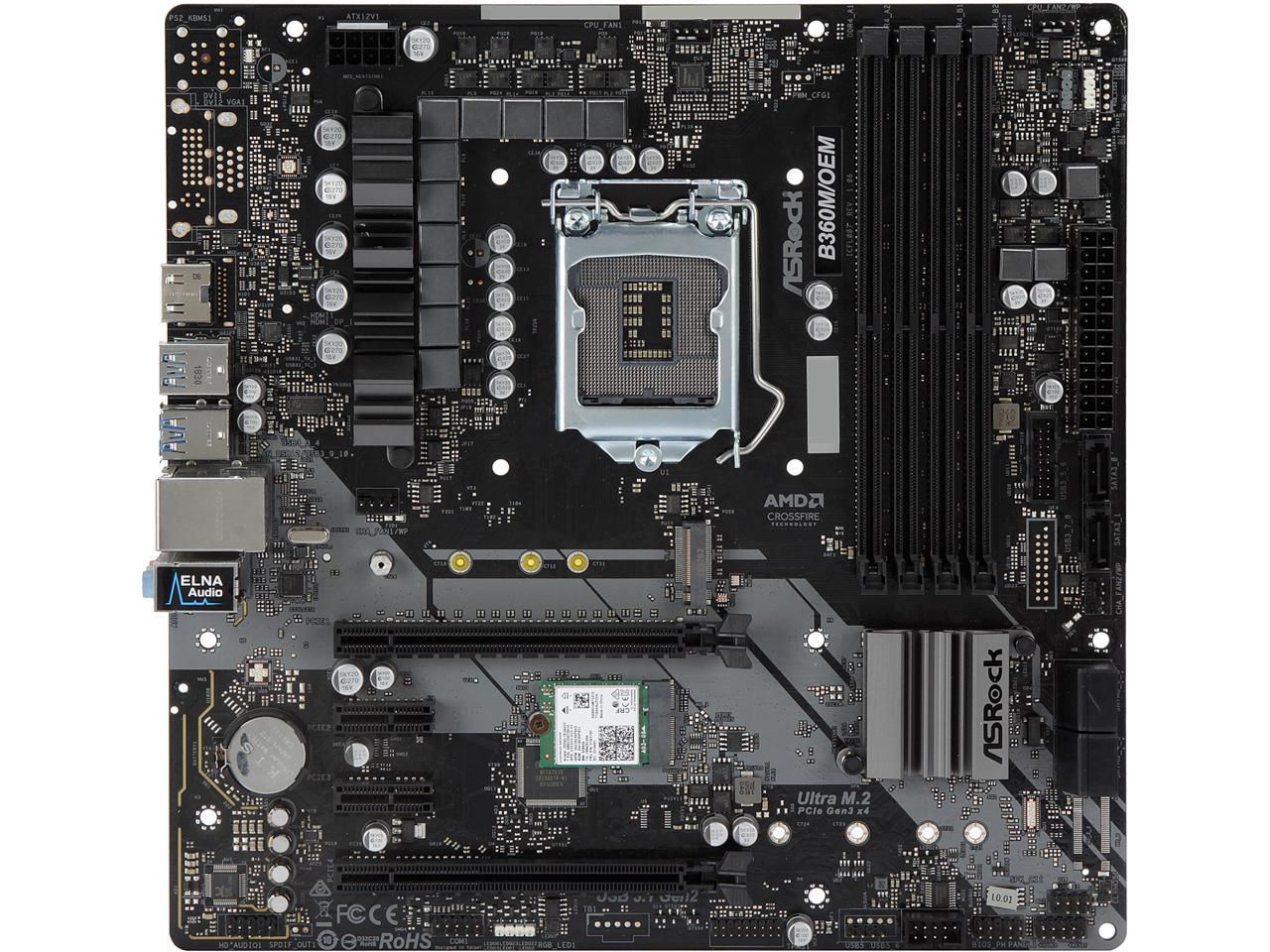 ASRock B360M IB-R LGA 1151 (300 Series) Intel B360 SATA 6Gb/s Micro ATX Intel Motherboard