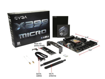 EVGA X299 Micro, 131-SX-E295-KR, LGA 2066, Intel X299, SATA 6Gb/s, USB 3.1, USB 3.0, mATX, Intel Motherboard