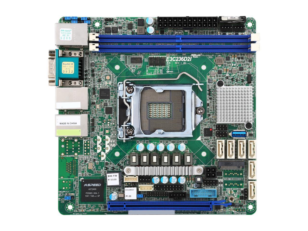 ASRock E3C236D2I Mini ITX Server Motherboard LGA 1151 Intel C236