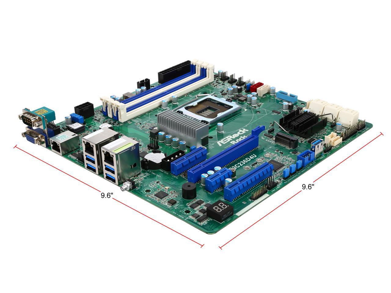 ASRock E3C236D4U Micro ATX Server Motherboard LGA1151 Intel C236