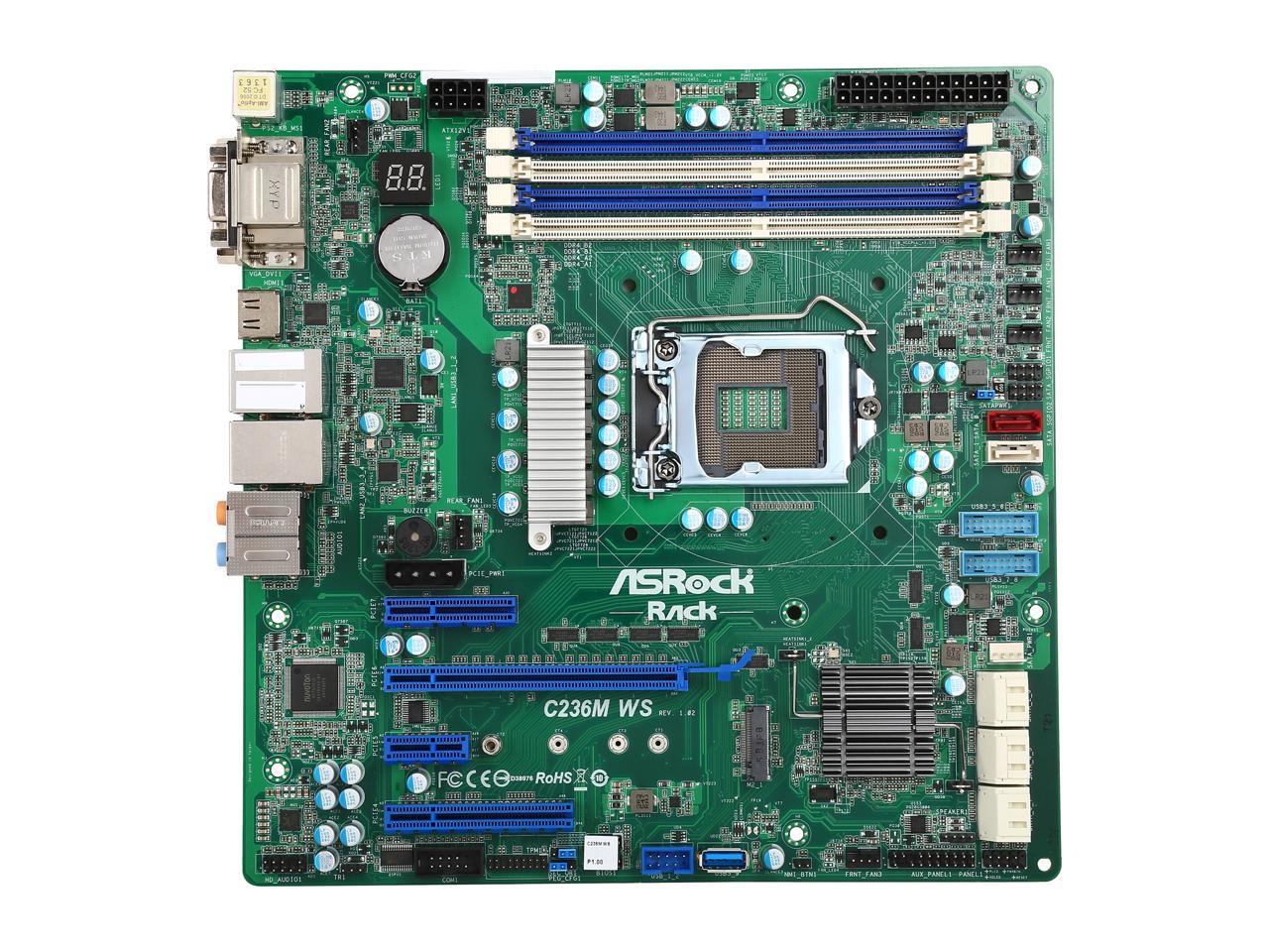 ASRock C236M WS Micro ATX Server Motherboard LGA1151 Intel C236