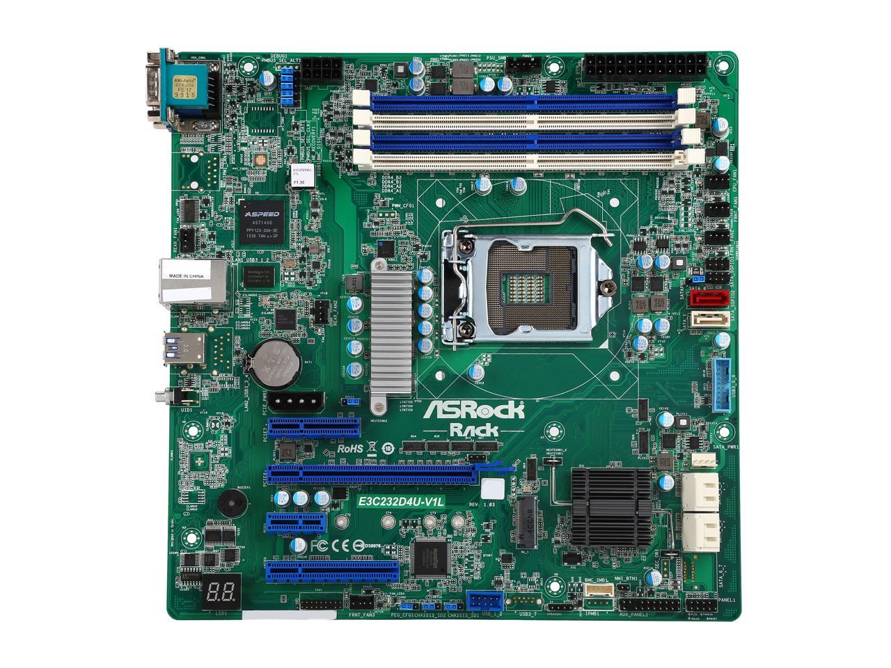 ASRock E3C232D4U-V1L mATX Server Motherboard LGA 1151 Intel C232