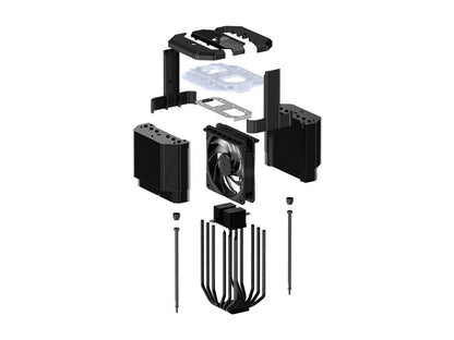 Cooler Master MasterAir MA620M Dual Tower ARGB High Performance CPU Air Cooler, 6 CDC 2.0 Heatpipes, SF120R Fan, Hexagon Strip Addressable RGB Lighting for AMD Ryzen/Intel LGA1200/1151