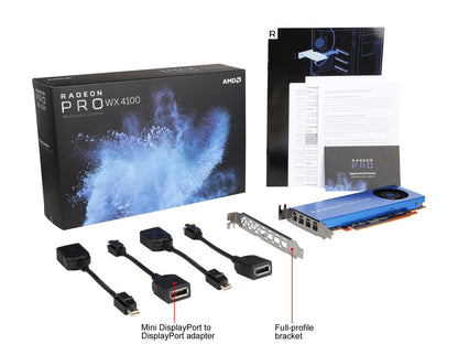 Radeon Pro WX 4100 100-506008 4GB 128-bit GDDR5 Low Profile Workstation Video Card
