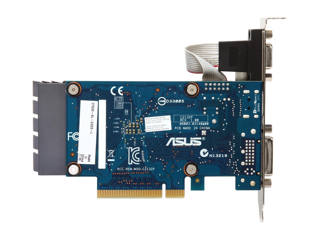 ASUS GeForce GT 630 DirectX 11 GT630-SL-2GD3-L 2GB 64-Bit GDDR3 PCI Express 2.0 Low Profile Ready Video Card