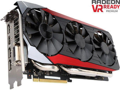 ASUS Radeon R9 390X DirectX 12 STRIX-R9390X-DC3OC-8GD5-GAMING 8GB 512-Bit GDDR5 PCI Express 3.0 HDCP Ready Video Card