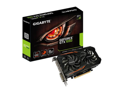 GIGABYTE GeForce GTX 1050 DirectX 12 GV-N1050OC-2GD 2GB 128-Bit GDDR5 PCI Express 3.0 x16 ATX Video Card