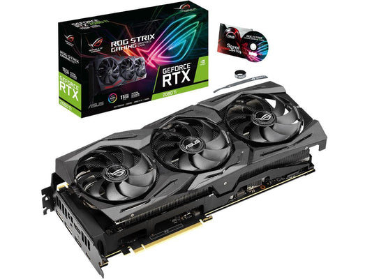 ASUS ROG Strix GeForce RTX 2080 Ti DirectX 12 ROG-STRIX-RTX2080TI-11G-GAMING 11GB 352-Bit GDDR6 PCI Express 3.0 HDCP Ready SLI Support Video Card