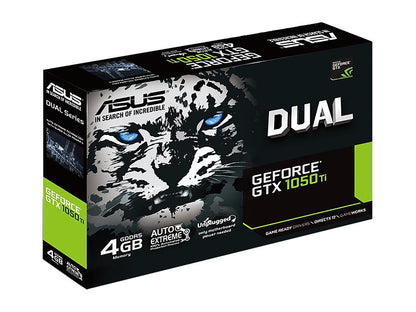 ASUS GeForce GTX 1050 Ti DirectX 12 DUAL-GTX1050TI-O4G 4GB 128-Bit GDDR5 PCI Express 3.0 HDCP Ready Video Card