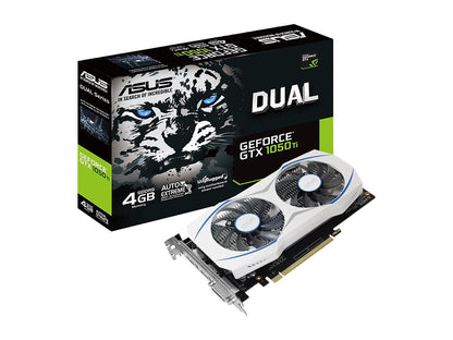 ASUS GeForce GTX 1050 Ti DirectX 12 DUAL-GTX1050TI-O4G 4GB 128-Bit GDDR5 PCI Express 3.0 HDCP Ready Video Card