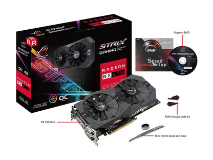 ASUS ROG Strix Radeon RX 570 O4G Gaming OC Edition GDDR5 DP HDMI DVI VR Ready AMD Graphics Card (ROG-STRIX-RX570-O4G-GAMING)