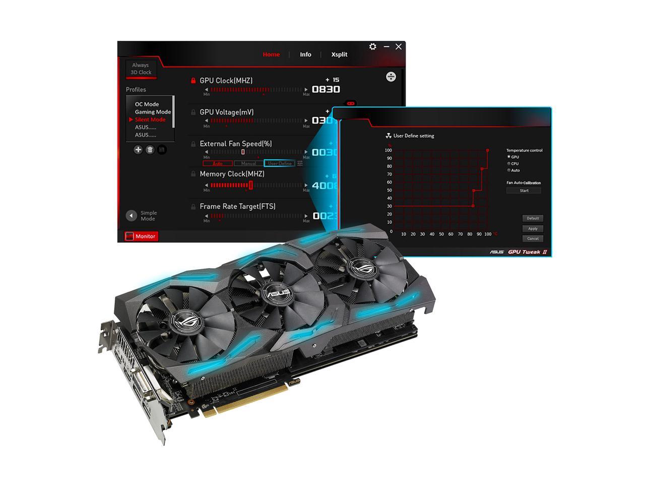 ASUS ROG Strix Radeon RX 580 T8G Gaming Top OC Edition GDDR5 DP HDMI DVI VR Ready AMD Graphics Card (ROG-STRIX-RX580-T8G-GAMING)