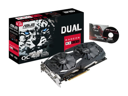 ASUS Radeon RX 580 O4G Dual-fan OC Edition GDDR5 DP HDMI DVI VR Ready AMD Graphics Card (DUAL-RX580-O4G)