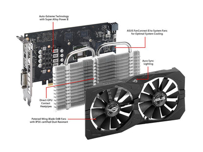 ASUS ROG Strix Radeon RX 560 O4GB Gaming OC Edition GDDR5 DP HDMI DVI AMD Graphics Card (ROG-STRIX-RX560-O4G-GAMING)