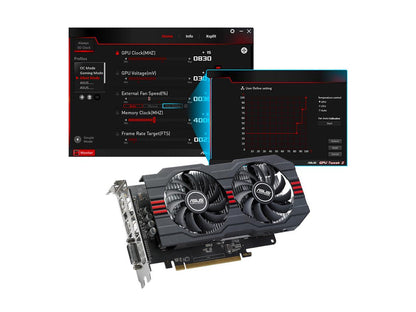 ASUS Radeon RX 560 2GB OC Edition GDDR5 DP HDMI DVI AMD Graphics Card (RX560-O2G)