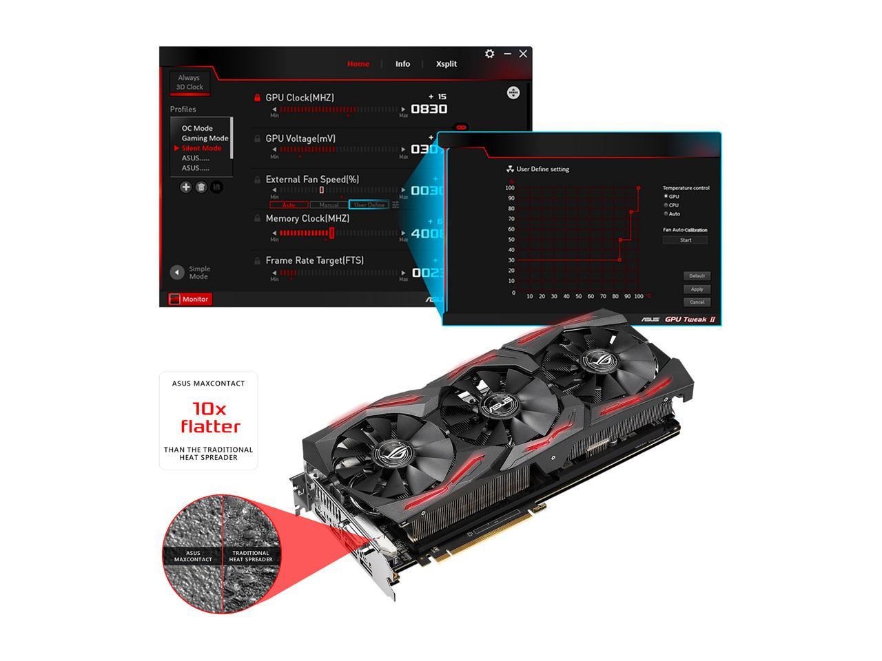 ASUS ROG Radeon RX Vega 64 STRIX-RXVEGA64-O8G-GAMING 8GB 2048-Bit HBM2 PCI Express 3.0 HDCP Ready Video Card