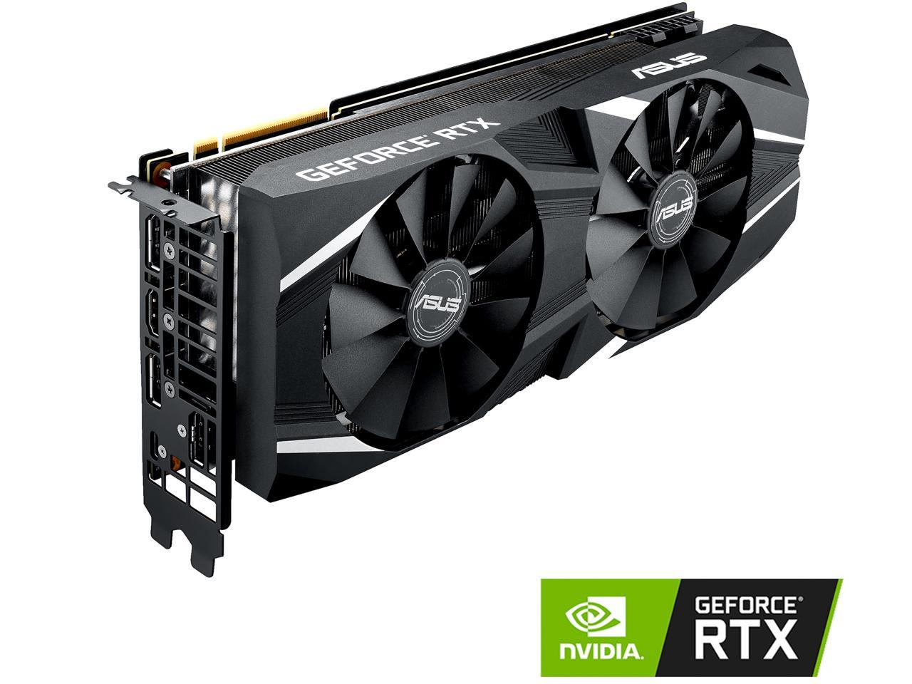 ASUS Dual GeForce RTX 2080 Ti DirectX 12 DUAL-RTX2080TI-O11G 11GB 352-Bit GDDR6 PCI Express 3.0 HDCP Ready SLI Support Video Card