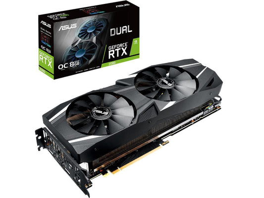 ASUS GeForce RTX 2080 Overclocked 8G GDDR6 Dual-Fan Edition VR Ready HDMI DP 1.4 USB Type-C Graphics CardÂ (DUAL-RTX2080-O8G)