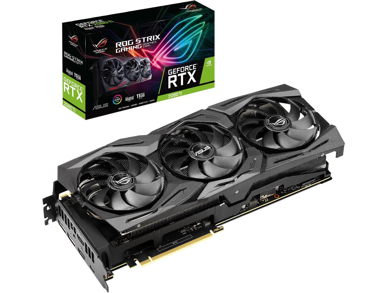 ASUS ROG Strix GeForce RTX 2080 Ti DirectX 12 ROG-STRIX-RTX2080TI-A11G-GAMING 11GB 352-Bit GDDR6 PCI Express 3.0 HDCP Ready SLI Support Video Card