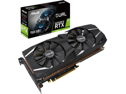 ASUS Dual GeForce RTX 2080 Ti DirectX 12 DUAL-RTX2080TI-11G 11GB 352-Bit GDDR6 PCI Express 3.0 HDCP Ready SLI Support Video Card