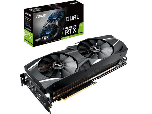 ASUS GeForce RTX 2080 Advanced Overclocked 8G GDDR6 Dual-Fan Edition VR Ready HDMI DP USB Type-C Graphics Card (DUAL-RTX2080-A8G)