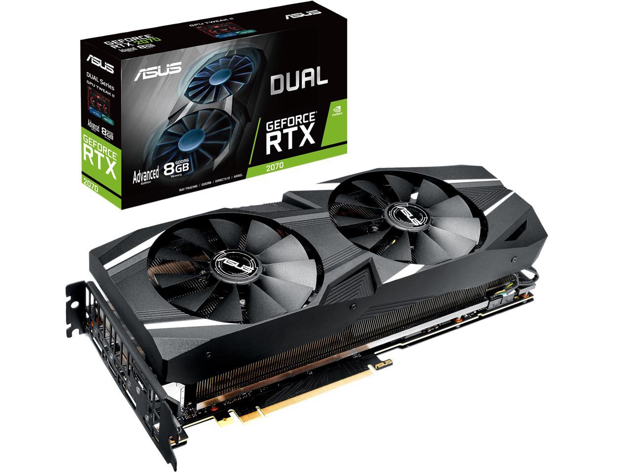 ASUS Dual GeForce RTX 2070 DirectX 12 DUAL-RTX2070-A8G 8GB 256-Bit GDDR6 PCI Express 3.0 HDCP Ready Video Card