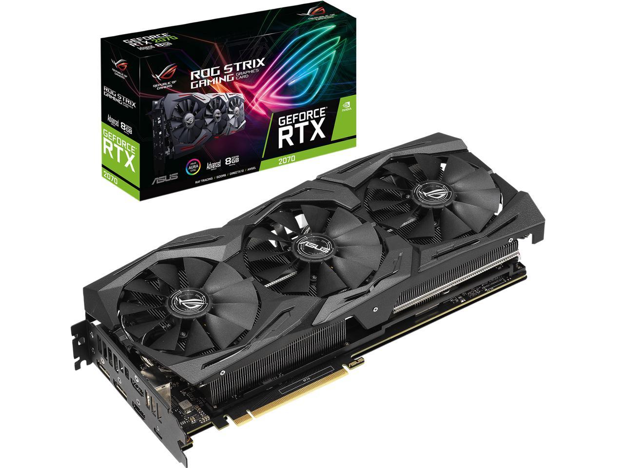 ASUS ROG Strix GeForce RTX 2070 DirectX 12 ROG-STRIX-RTX2070-A8G-GAMING 8GB 256-Bit GDDR6 PCI Express 3.0 HDCP Ready Video Card