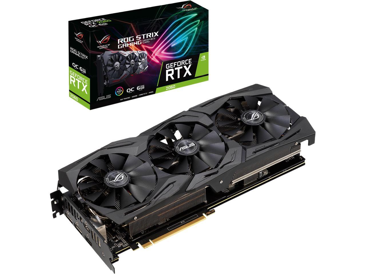ASUS ROG STRIX GeForce RTX 2060 DirectX 12 ROG-STRIX-RTX2060-O6G-GAMING 6GB 192-Bit GDDR6 PCI Express 3.0 HDCP Ready Video Card