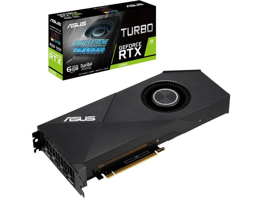 ASUS Turbo GeForce RTX 2060 DirectX 12 TURBO-RTX2060-6G 6GB 192-Bit GDDR6 PCI Express 3.0 HDCP Ready Video Card