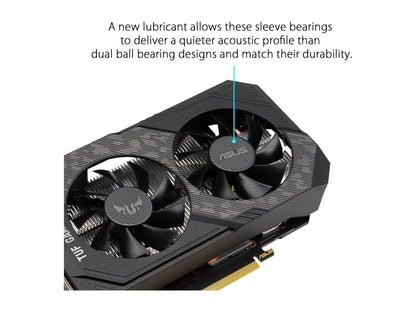 ASUS TUF Gaming GeForce GTX 1660 SUPER Overclocked 6GB Edition HDMI DP DVI Gaming Graphics Card (TUF-GTX1660S-O6G-GAMING)