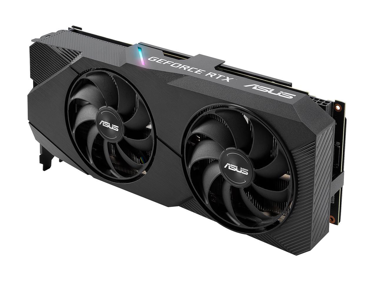 ASUS DUAL GeForce RTX 2060 SUPER EVO V2 OC Edition Gaming Graphics Card (PCIe 3.0, 8GB GDDR6, HDMI, DisplayPort, DVI-D, Axial-Tech Fan, 0dB Technology, DirectCU II, Auto-Extreme) (DUAL-RTX2060S-O8G-EVO-V2)