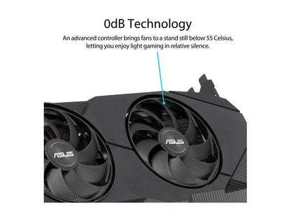 ASUS Dual GeForce RTX 2070 DirectX 12 DUAL-RTX2070-O8G-EVO-V2 8GB 256-Bit GDDR6 PCI Express 3.0 HDCP Ready Video Card