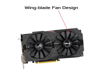 ASUS ROG Strix Radeon 8GB RX 570 DirectX 12 256-Bit GDDR5 PCI Express 3.0 HDCP Ready Video Card ROG-STRIX-RX570-O8G-GAMING