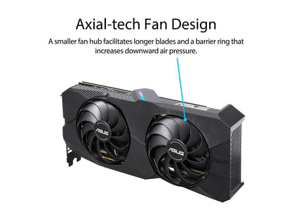 ASUS Dual Radeon RX 5600 XT DUAL-RX5600XT-T6G-EVO 6GB 192-Bit GDDR6 PCI Express 4.0 HDCP Ready CrossFireX Support Video Card
