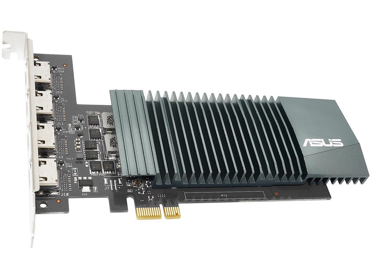 ASUS NVIDIA GeForce GT 710 Graphics Card (PCIe 2.0, 2GB GDDR5 Memory, 4 x HDMI Ports, Single-slot Design, Passive Cooling)