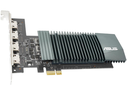 ASUS NVIDIA GeForce GT 710 Graphics Card (PCIe 2.0, 2GB GDDR5 Memory, 4 x HDMI Ports, Single-slot Design, Passive Cooling)