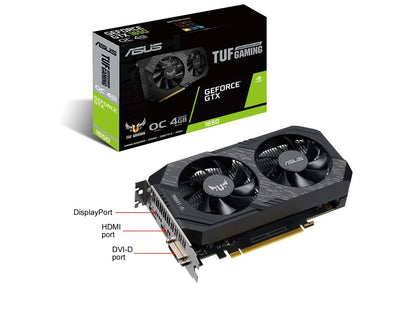 ASUS TUF Gaming GeForce GTX 1650 TUF-GTX1650-O4GD6-P-GAMING 4GB 128-Bit GDDR6 PCI Express 3.0 HDCP Ready Video Card