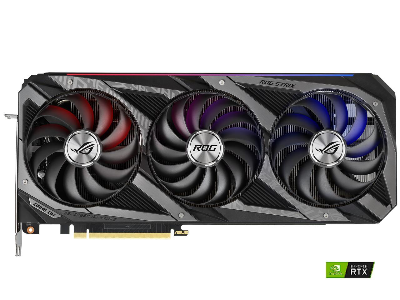 ASUS ROG Strix GeForce RTX 3090 DirectX 12 ROG-STRIX-RTX3090-O24G-GAMING 24GB 384-Bit GDDR6X PCI Express 4.0 x16 HDCP Ready SLI Support Video Card