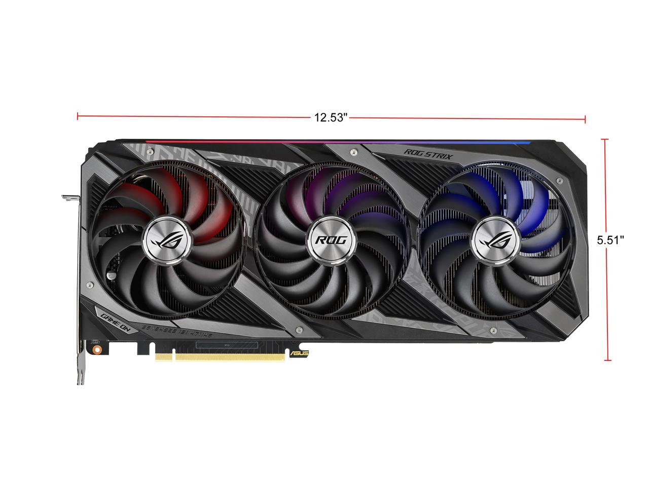 ASUS ROG Strix GeForce RTX 3090 DirectX 12 ROG-STRIX-RTX3090-O24G-GAMING 24GB 384-Bit GDDR6X PCI Express 4.0 x16 HDCP Ready SLI Support Video Card