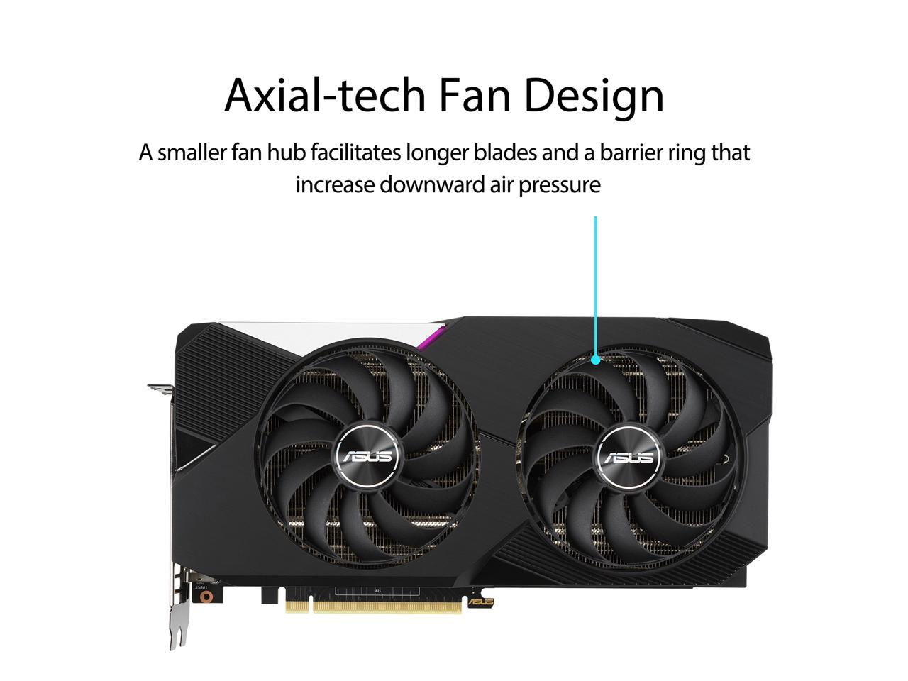 ASUS Dual GeForce RTX 3070 DirectX 12 DUAL-RTX3070-O8G 8GB 256-Bit GDDR6 PCI Express 4.0 HDCP Ready Video Card