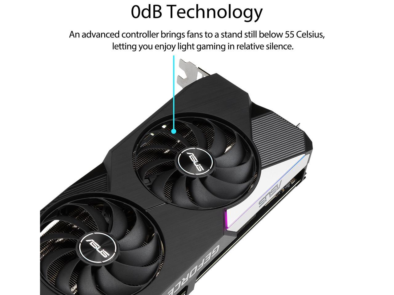 ASUS Dual GeForce RTX 3070 DirectX 12 DUAL-RTX3070-O8G 8GB 256-Bit GDDR6 PCI Express 4.0 HDCP Ready Video Card