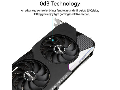 ASUS Dual GeForce RTX 3070 DirectX 12 DUAL-RTX3070-O8G 8GB 256-Bit GDDR6 PCI Express 4.0 HDCP Ready Video Card