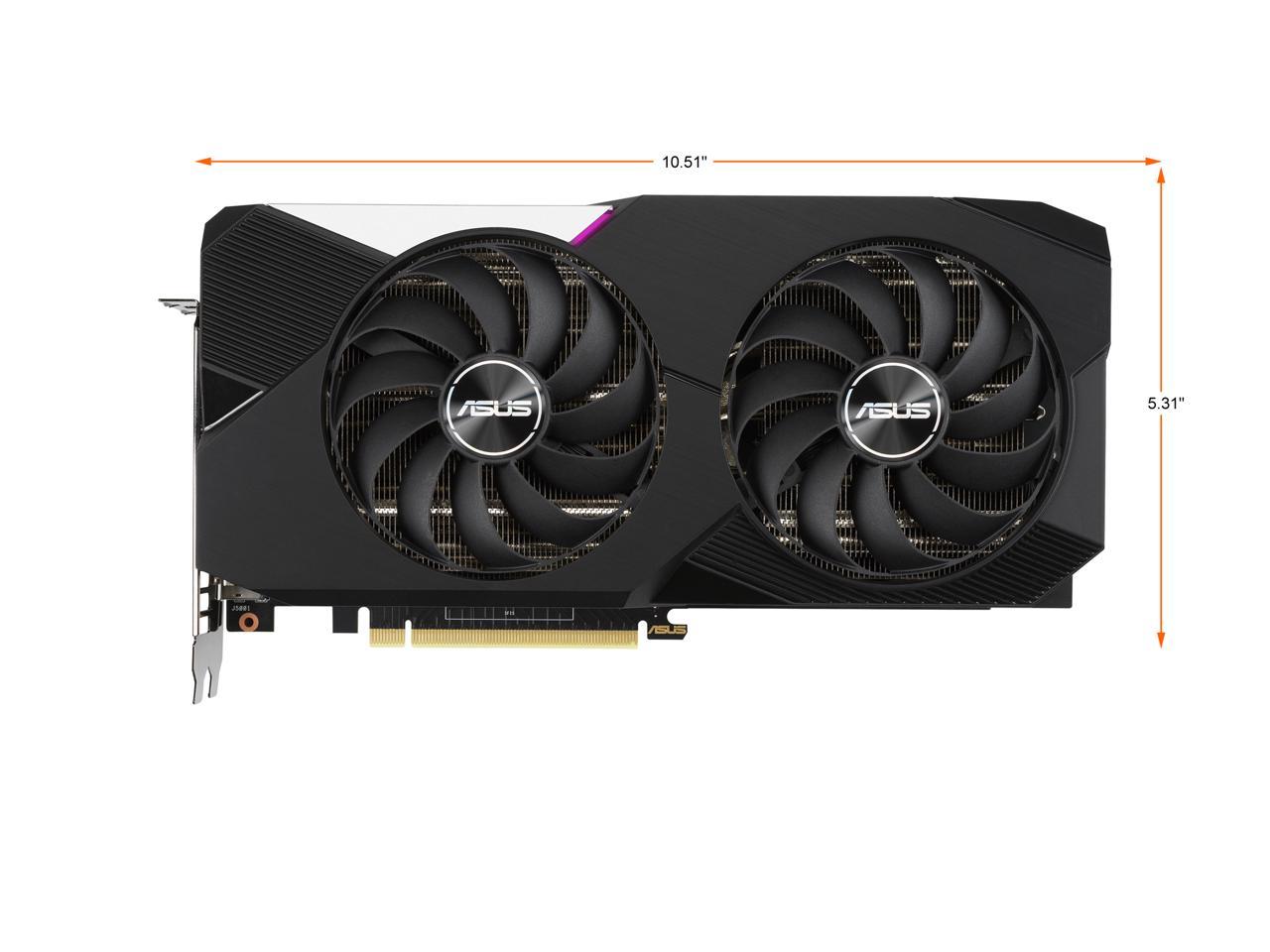 ASUS Dual NVIDIA GeForce RTX 3070 V2 OC Edition Gaming Graphics Card (PCIe 4.0, 8GB GDDR6, LHR, HDMI 2.1, DisplayPort 1.4a, Axial-tech Fan Design, Dual BIOS, Protective Backplate) DUAL-RTX3070-O8G-V2